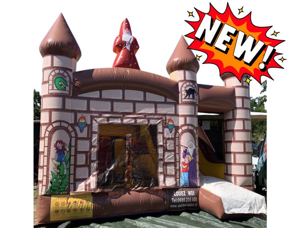 CHÂTEAU ENCHANTÉ – Location Martinique : Château gonflable pour enfants jusqu'à 10 ans (env. 7 x 5 x ht 3 m.) / FORFAIT DE 4H