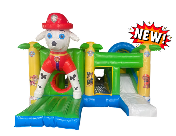 PAT'PATROUILLE – Location Martinique : Château gonflable avec toboggan pour enfants jusqu'à 10 ans (env. 6 x 5 x ht 4,5 m.) / FORFAIT DE 4H