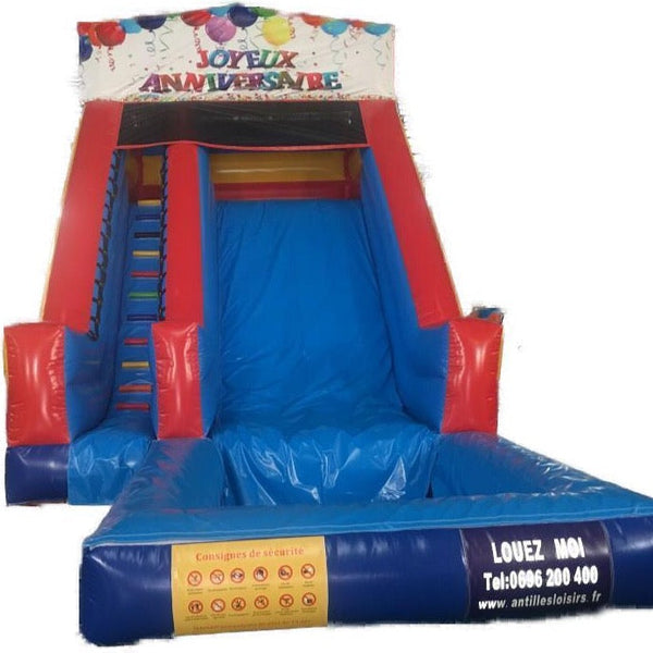 TOBOGGAN PISCINE GÉANT XXL – Location Martinique : Toboggan gonflable avec piscine pour enfants de 4 à 12 ans (env. 9 x 4,5 x ht 6 m.) / FORFAIT DE 4H