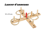 Lot de 3 jeux traditionnels et intergénérationnels/ à récupérer le JOUR J entre 8h et 9h et à restituer dans nos locaux le LENDEMAIN entre 8h et 9h (sauf si livraison avec jeu gonflable)