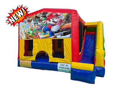 CHATEAU GONFLABLE AVEC TOBOGGAN EXTERIEUR/ FORFAIT DE 4H