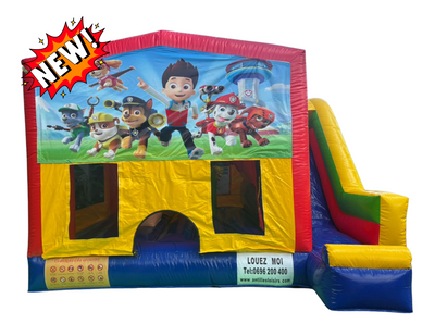 CHATEAU GONFLABLE AVEC TOBOGGAN EXTERIEUR/ FORFAIT DE 4H