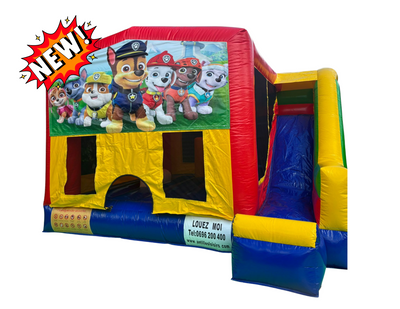 CHATEAU GONFLABLE AVEC TOBOGGAN EXTERIEUR/ FORFAIT DE 4H