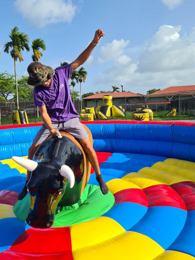 TAUREAU RODEO ou SURF MECANIQUE : jeu pour tous les âges à partir de 5 ans ( y compris adultes) (env. 6 x 7 m.) FORFAIT 4H PÉRIODE HAUTE