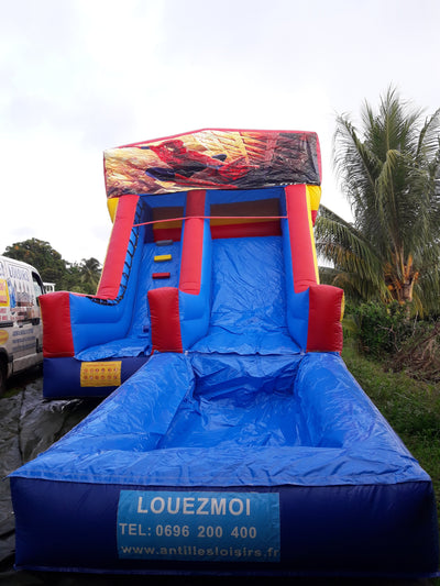 Toboggan Piscine GEANT XXL ( pour enfants de 4 à 12 ans ) : modèle "Spiderman" ou "Reine des Neiges" ou "Joyeux Anniversaire" au choix/ FORFAIT DE 4H PÉRIODE HAUTE