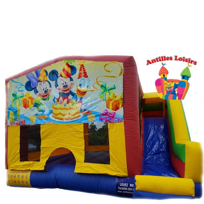 CHATEAU GONFLABLE AVEC TOBOGGAN EXTERIEUR/ FORFAIT DE 4H PERIODE HAUTE