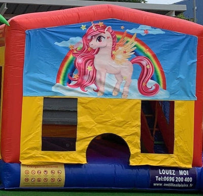 CHATEAU GONFLABLE AVEC TOBOGGAN INTERIEUR/ FORFAIT DE 4H